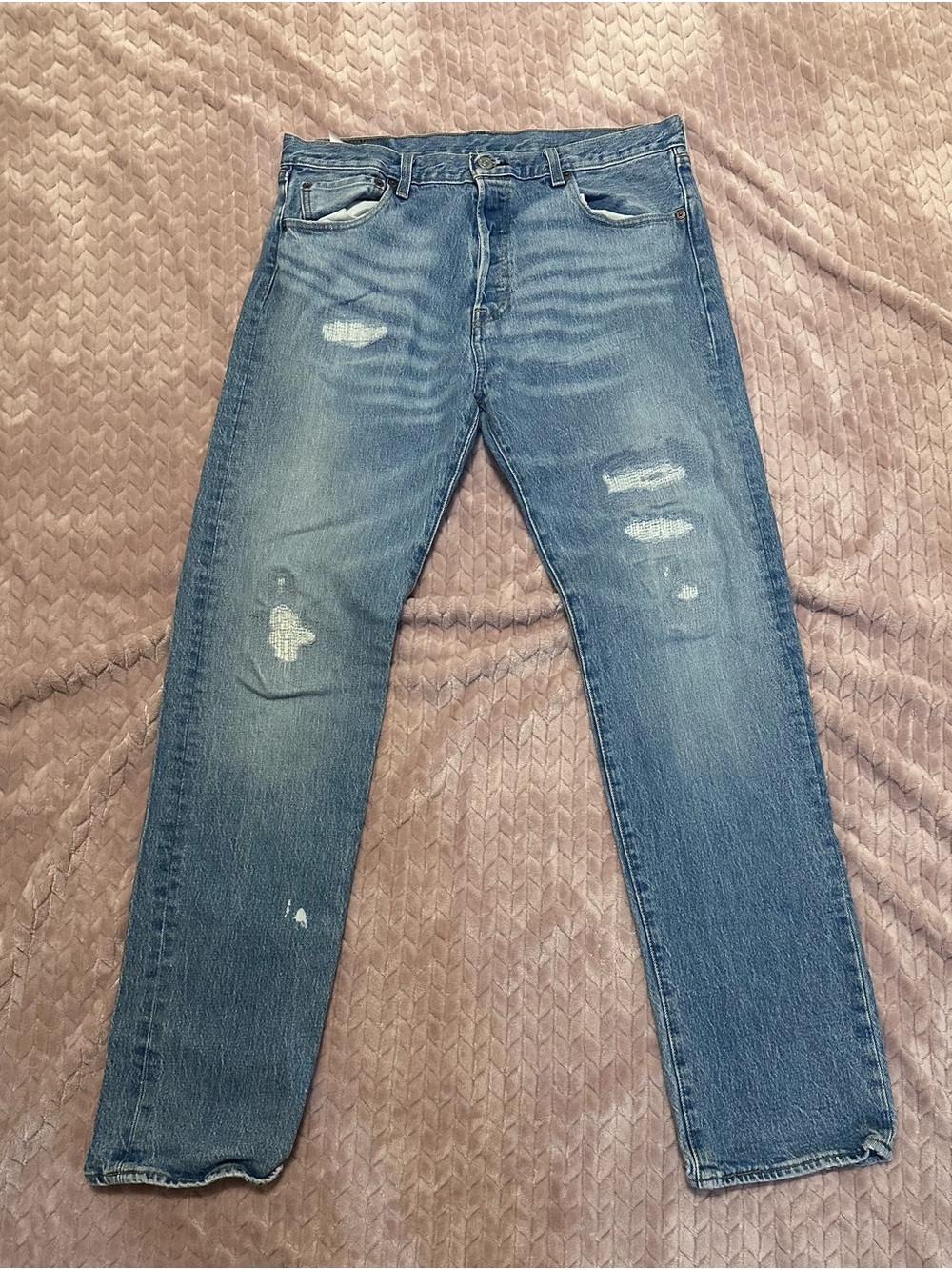 Levi’s 501 ’93 Straight Distressed Jeans W33 L32 Light Wash